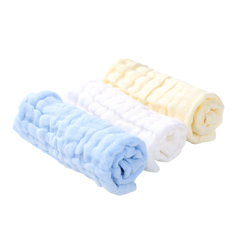 3Pcs Baby Muslin Washcloths Natural Muslin Cotton Baby Wipes Soft