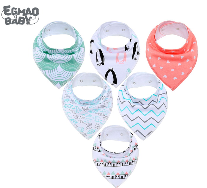 6Pcs Baby Bandana Drool Bibs Super Absorbent 100 Organic Cotton Bibs