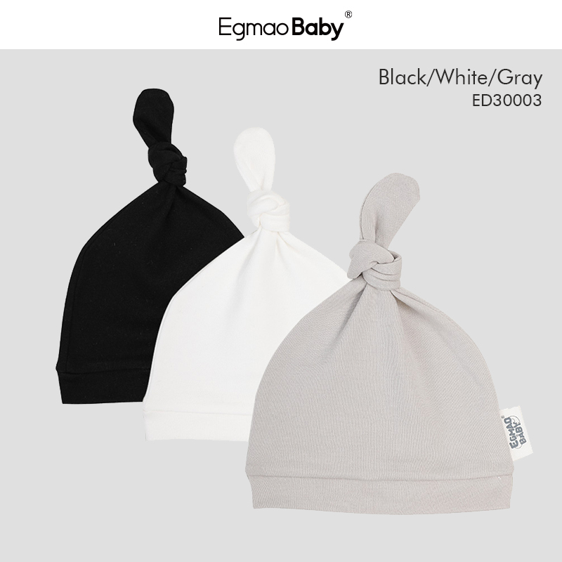 100 Organic Cotton Newborn Baby Hats Soft Knotted Cap for infant 06